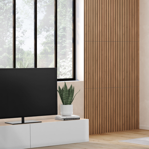 Set De 3 Panneaux Muraux Décoratifs 250 X 60 Cm - Effet Chêne Clair Et Noir