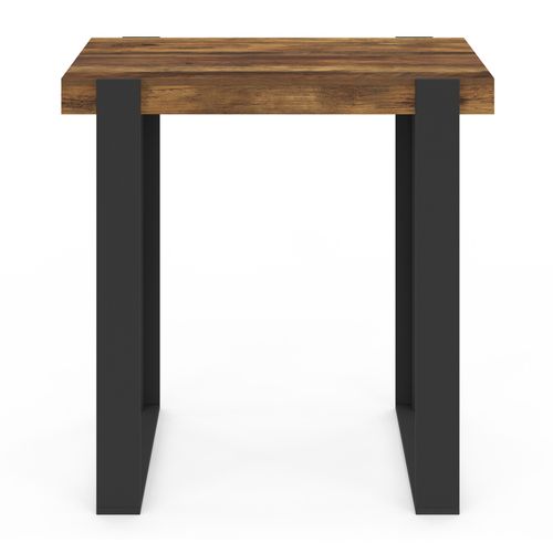 Table Haute De Bar Phoenix Bois Foncé Effet Vieilli Et Noir 90 Cm