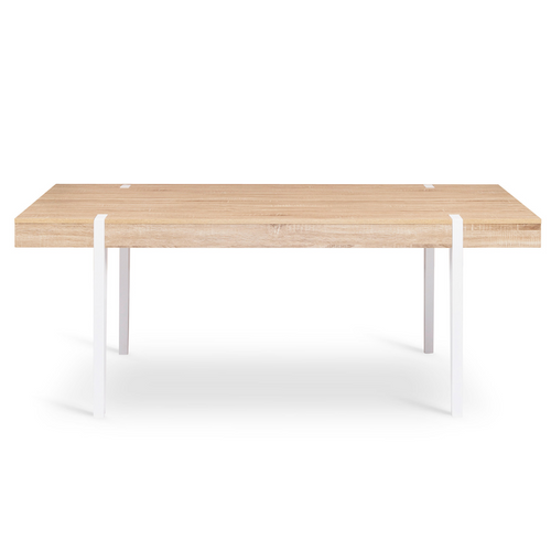 Table à Manger Rectangle Austria 10 Personnes Bois Pieds Épingle Blanc 200 Cm