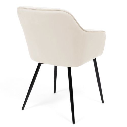Lot De 2 Chaises De Salle à Manger, Fauteuils De Table Mady En Velours Beige