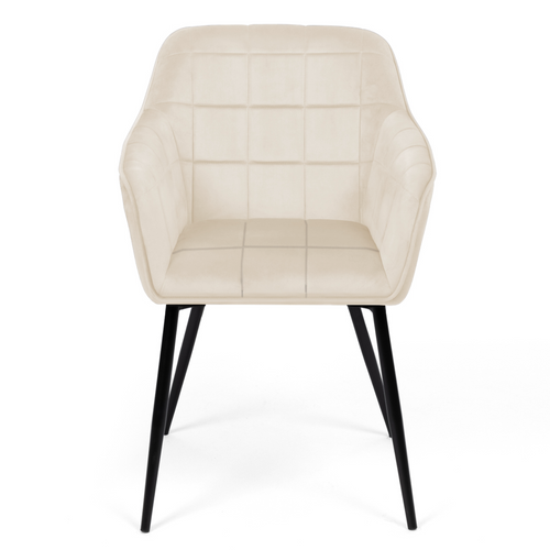 Lot De 2 Chaises De Salle à Manger, Fauteuils De Table Mady En Velours Beige
