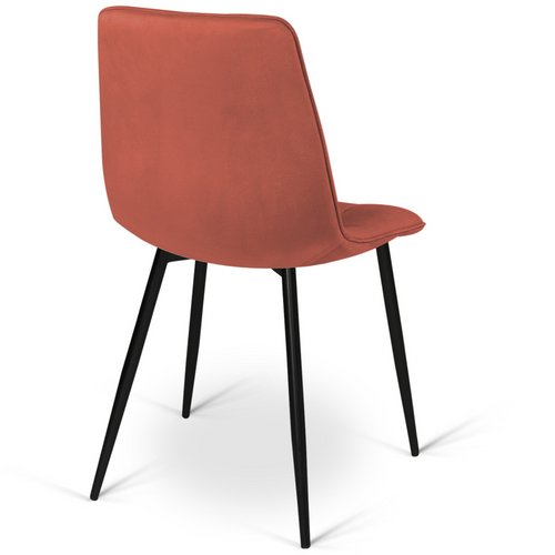 Lot De 6 Chaises Mila En Velours Mix Color Terracotta X2, Gris Foncé X2 Et Beige X2
