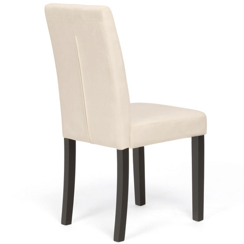 Lot De 4 Chaises Polga Capitonnées En Velours Beige Pieds Noirs