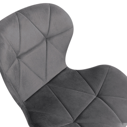 Lot De 4 Chaises Robine En Velours Gris Clair Pieds Noirs