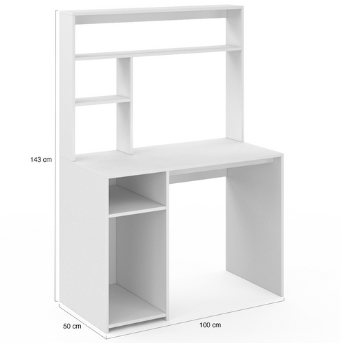 Bureau Avec étagères De Rangement Dan Blanc