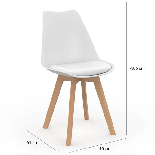 Lot De 8 Chaises Scandinaves Sara Blanches Pour Salle à Manger