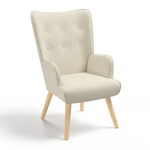 Fauteuil Scandinave Ivar En Tissu Beige