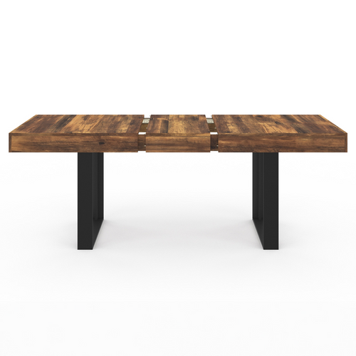 IDMarket Table à Manger Phoenix 200cm Bois Et Noir | 8 Personnes | Style Industriel | Plateau Mélaminé