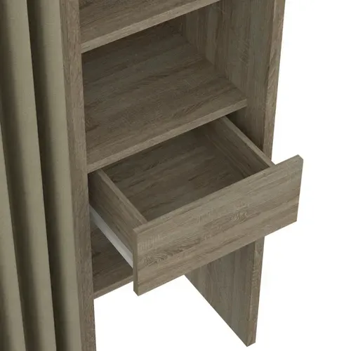 Dressing Extensible Double Meryl 120/180 X 50 X 180 Cm Hêtre Avec étagères + Double Penderie + Ridea