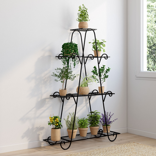 Etagère à Pots De Fleurs Porte Plante En Métal 9 Niveaux