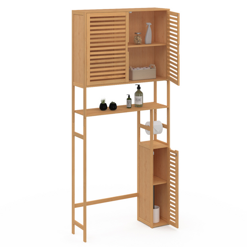 Meuble Wc 3 En 1 Avec Armoires De Rangement Bambou Bea