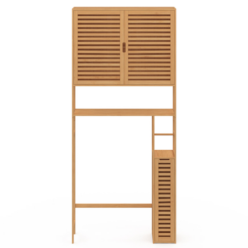 Meuble Wc 3 En 1 Avec Armoires De Rangement Bambou Bea
