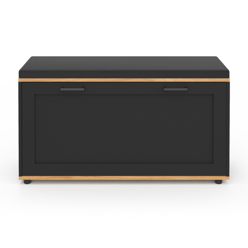 Banc à Chaussures Avec Rangement Et Coussin - Bois Naturel, 100x30x69,5 Cm - Pour Entrée, Salon, Chambre