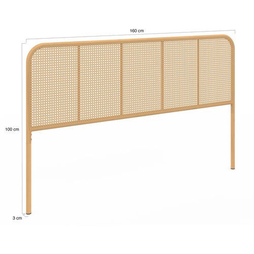 Tête De Lit Sur Pied Flora 160 Cm Façon Cannage
