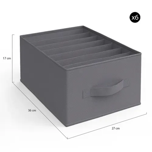 Lot De 14 Boites De Rangement Tiroir Organisateurs De Dressings Gris Anthracite