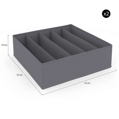 Lot De 14 Boites De Rangement Tiroir Organisateurs De Dressings Gris Anthracite