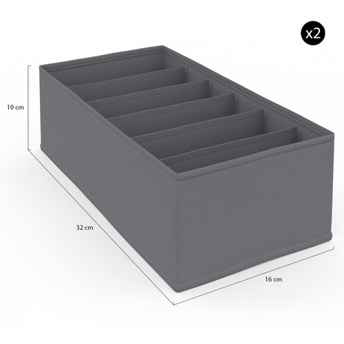 Lot De 14 Boites De Rangement Tiroir Organisateurs De Dressings Gris Anthracite