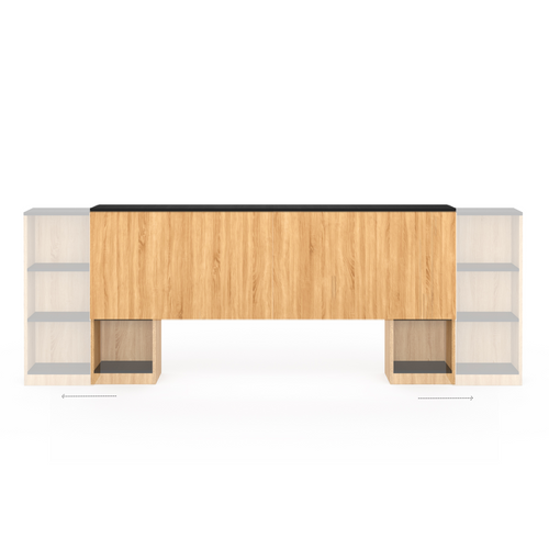 Tête De Lit Sur Pied Extensible Avec Chevets Coulissants Catba Pour Lit 140 Et 160 Cm Façon Bois Et