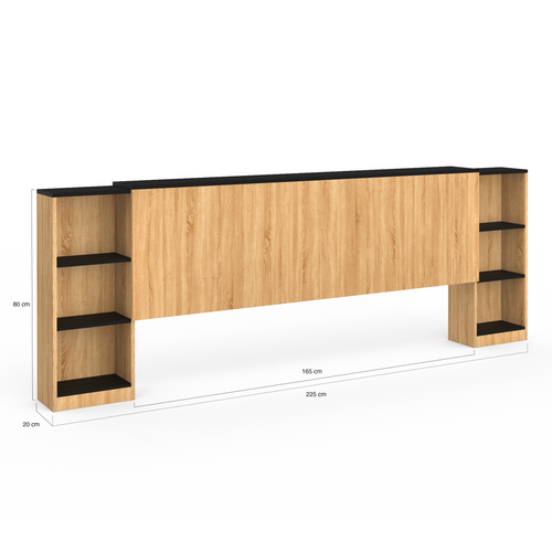 Tête De Lit Sur Pied Extensible Avec Chevets Coulissants Catba Pour Lit 140 Et 160 Cm Façon Bois Et