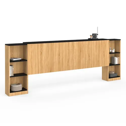 Tête De Lit Sur Pied Extensible Avec Chevets Coulissants Catba Pour Lit 140 Et 160 Cm Façon Bois Et