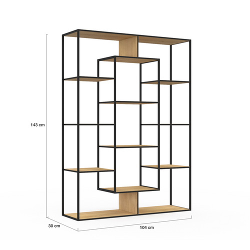Etagère Bibliothèque Detroit Avec 11 Compartiments Design Industriel 143 Cm