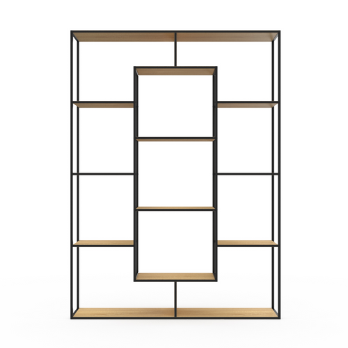 Etagère Bibliothèque Detroit Avec 11 Compartiments Design Industriel 143 Cm