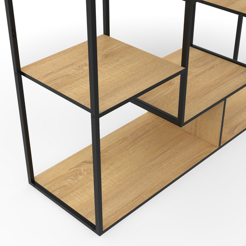 Etagère Bibliothèque Detroit Avec 11 Compartiments Design Industriel 143 Cm