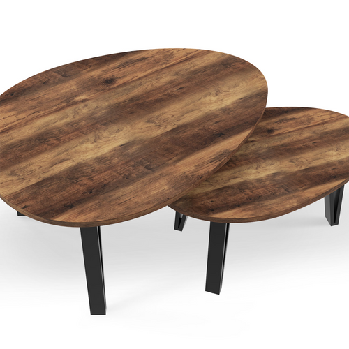 Lot De 2 Tables Basses Gigognes Austria Bois Pied épingle Noir