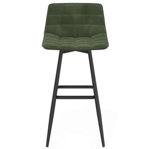 Lot De 4 Tabourets De Bar Mady En Velours Vert