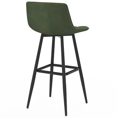 Lot De 4 Tabourets De Bar Mady En Velours Vert