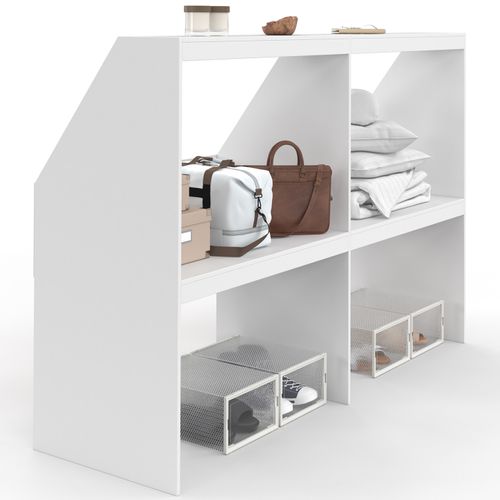 Etagère Sous Pente 4 Cases Tomi 160 X 50 X 110/70 Cm Blanc