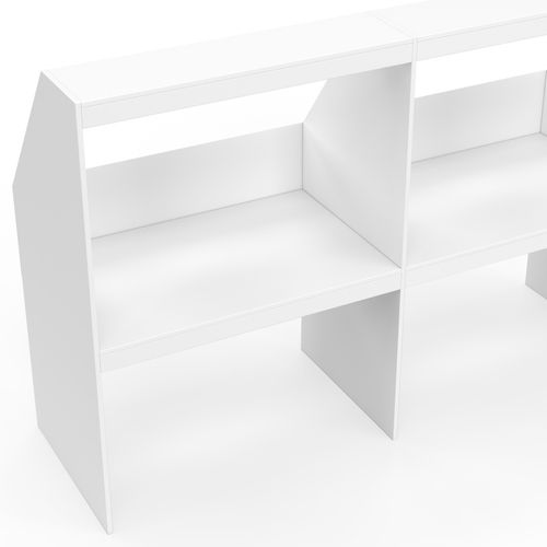 Etagère Sous Pente 4 Cases Tomi 160 X 50 X 110/70 Cm Blanc