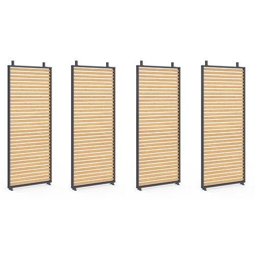 Pergola édition Collector Persiennes Horizontales Effet Bois Et Toit Rétractable 3x4m 4 Pans Modulab