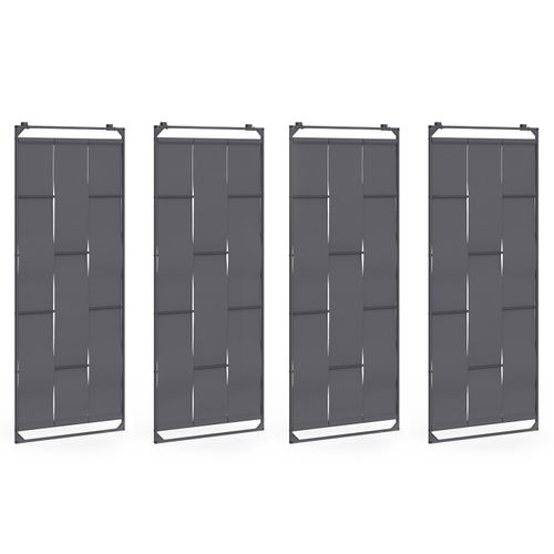 Pergola Persiennes En Tissu Toit Rétractable 3x4 M 4 Pans Modulables Gris Anthracite