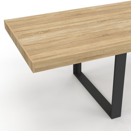 Table à Manger Rectangle Phoenix 12 Personnes Bois Et Noir 300 Cm