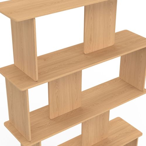 Etagère 4 Niveaux Japandi Capucine Asymétrique Façon Hêtre Design Arrondi