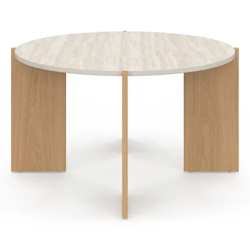 Table Basse Ronde Armonia 73 Cm Effet Travertin