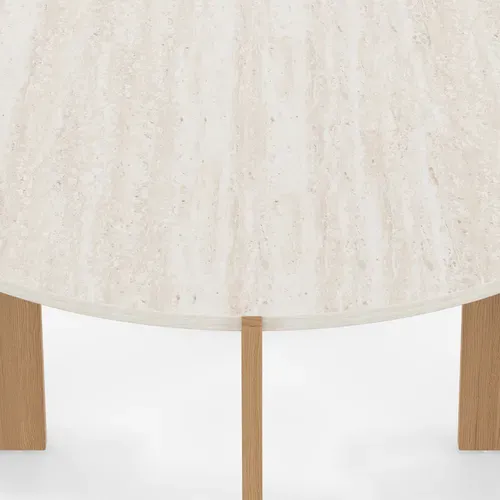 Table Basse Ronde Armonia 73 Cm Effet Travertin