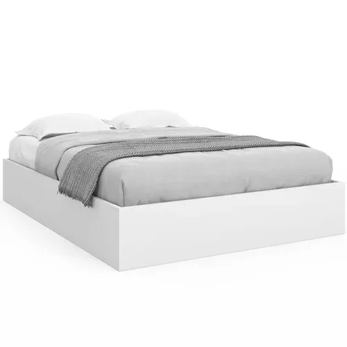Lit Coffre Double Sandside Avec Sommier 160 X 200 Cm Blanc