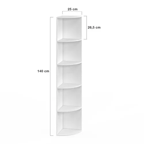 Etagère D'angle Modula 5 Niveaux Blanche à Poser Ou à Fixer