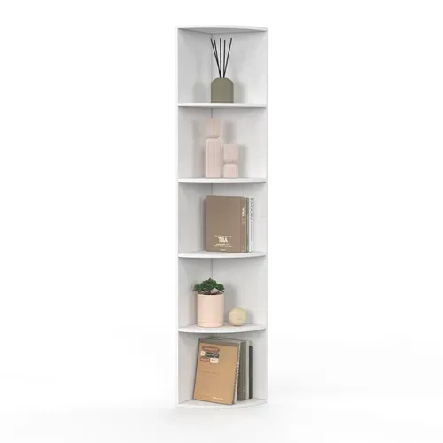 Etagère D'angle Modula 5 Niveaux Blanche à Poser Ou à Fixer