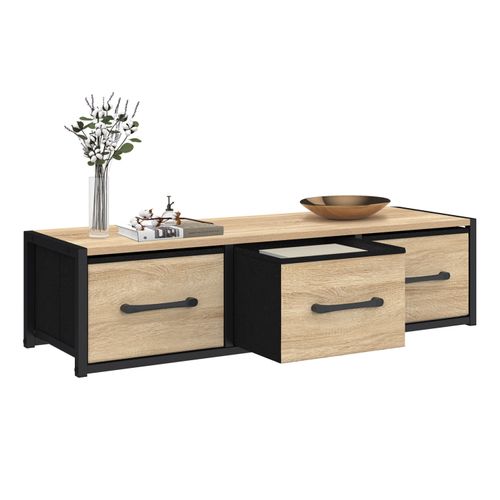 étagère Murale Console D'entrée Utah 3 Tiroirs Design Industriel