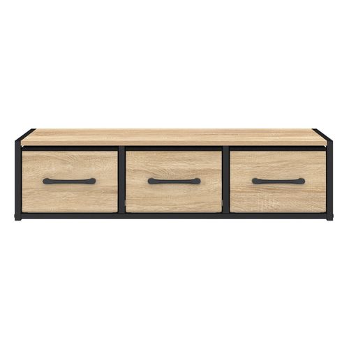 étagère Murale Console D'entrée Utah 3 Tiroirs Design Industriel
