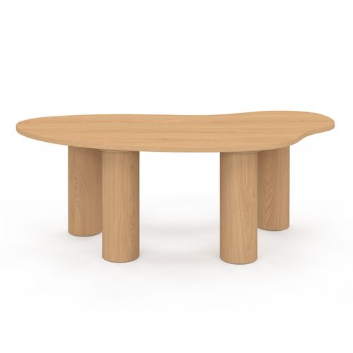 Table Basse Organique 100 Cm Bois Effet Hêtre