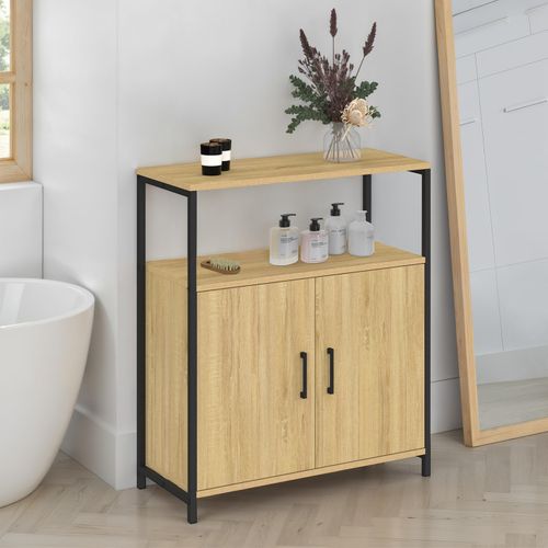 Buffet D'appoint 1 Niche Et 2 Portes 70 Cm Detroit Design Industriel