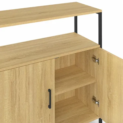Buffet D'appoint 1 Niche Et 2 Portes 70 Cm Detroit Design Industriel