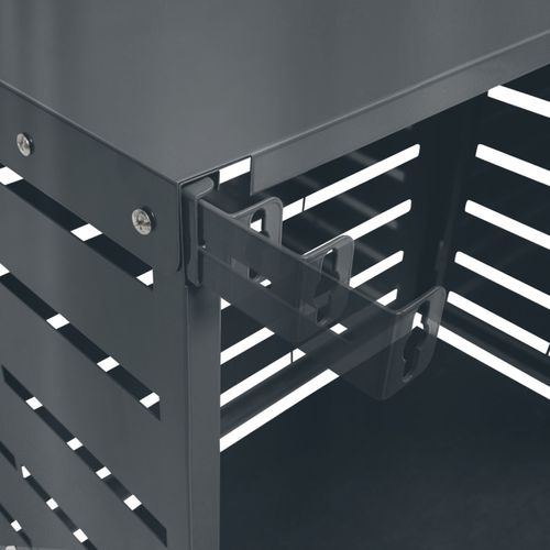 Cache Climatiseur En Métal Gris Anthracite Protection Unité Extérieur 110 X 55 X 80 Cm
