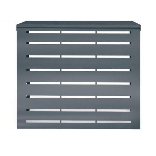 Cache Climatiseur En Métal Gris Anthracite Protection Unité Extérieur 110 X 55 X 80 Cm