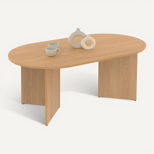 Table Basse Ovale Marthe 110 Cm Bois Façon Hêtre