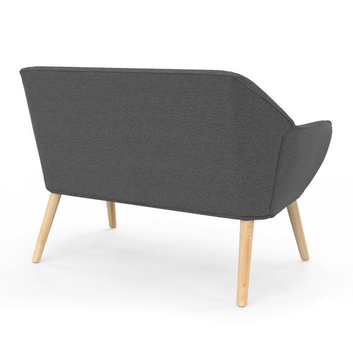 Canapé Droit Scandinave 2 Places Castille En Tissu Matelassé Gris Anthracite